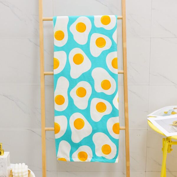 

Poached Egg Print Bath Towel, Multicolor