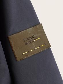 SHEIN 男孩貼布細節絨毛內襯拉鍊連帽外套