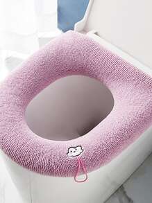 1pc Handheld Thick Washable Toilet Lid Cushion For Bathroom - Multicolor - View 2