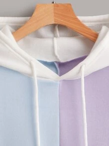 Muchica Colour Block Drop Shoulder Kangaroo Pocket Hoodie - Multicolor - View 3
