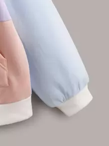 Muchica Colour Block Drop Shoulder Kangaroo Pocket Hoodie - Multicolor - View 4