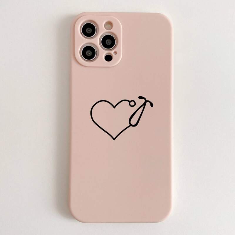 

Heart Pattern Phone Case, Pink