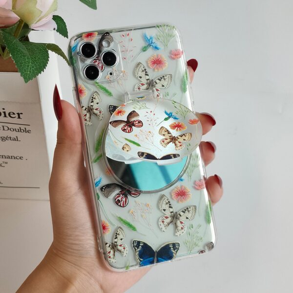 

Butterfly Painted Phone Case With Mirror, Multicolor