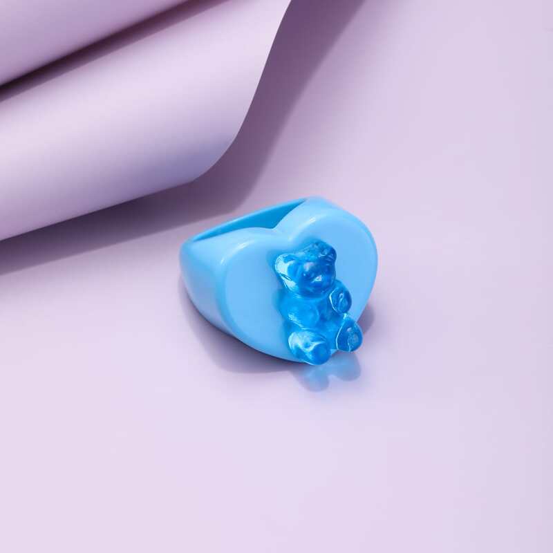 

Bear Decor Ring, Blue