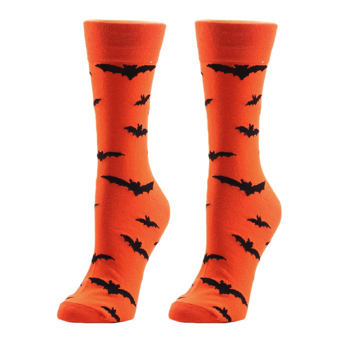

Bat Print Crew Socks, Orange