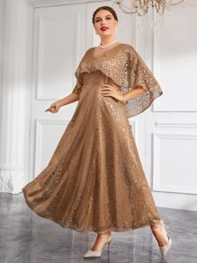 Đầm Plus Size màu trơn Hấp dẫn - Rượu sâm banh - Xem 1