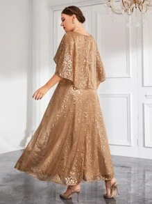 Đầm Plus Size màu trơn Hấp dẫn - Rượu sâm banh - Xem 2