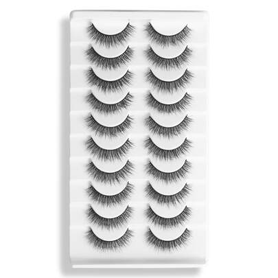 Himirell Set de 10 pares de pestañas postizas esponjosas de estilo cruzado y desordenado de 6-18mm, perfectas para citas y uso diario, pestañas postizas