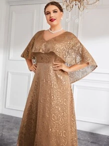 Đầm Plus Size màu trơn Hấp dẫn - Rượu sâm banh - Xem 6