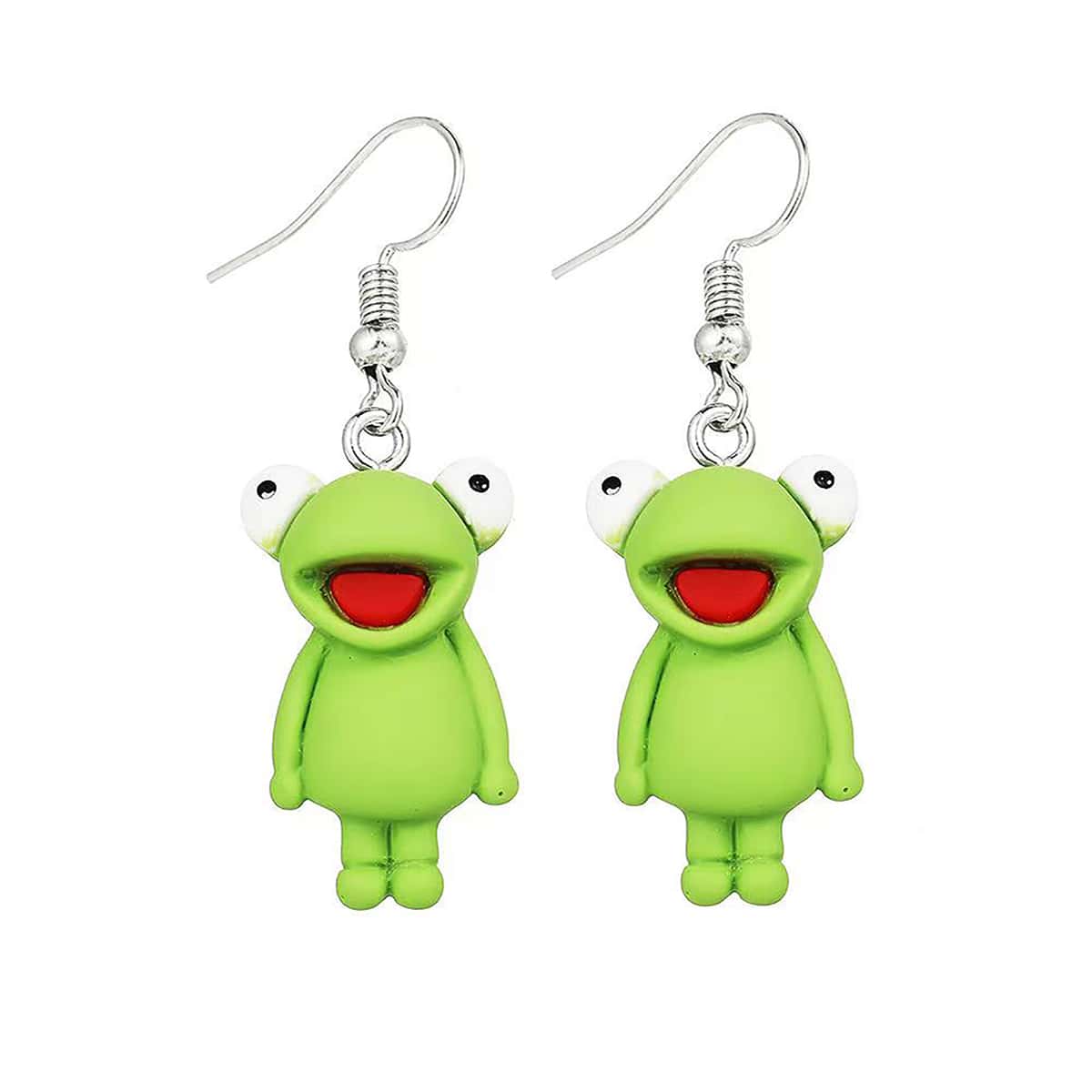 

Frog Drop Earrings, Green