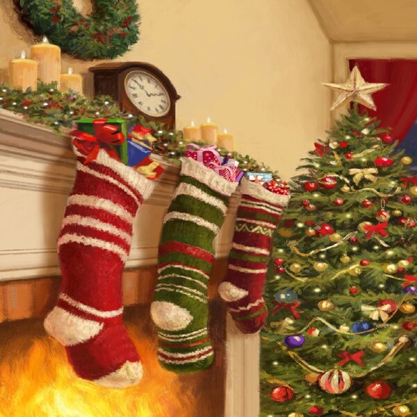 

Christmas Sock Print DIY Diamond Unframed Painting, Multicolor