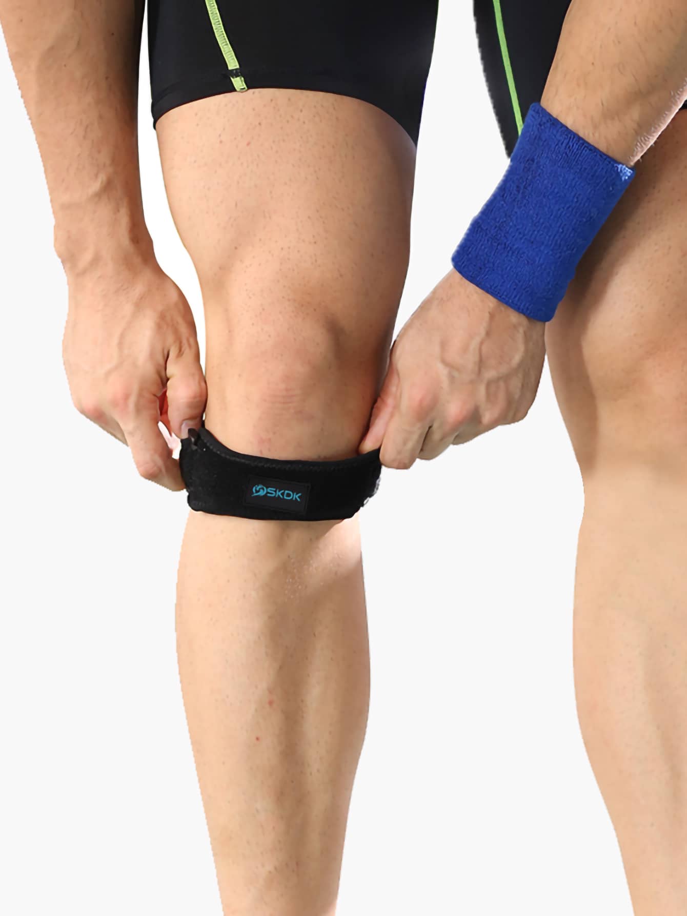 SKDK 1PC Training Elastic Non-Slip Fitness Patella Band Joint Support Exercise Compression Knee Sleeve. - Black - View 1