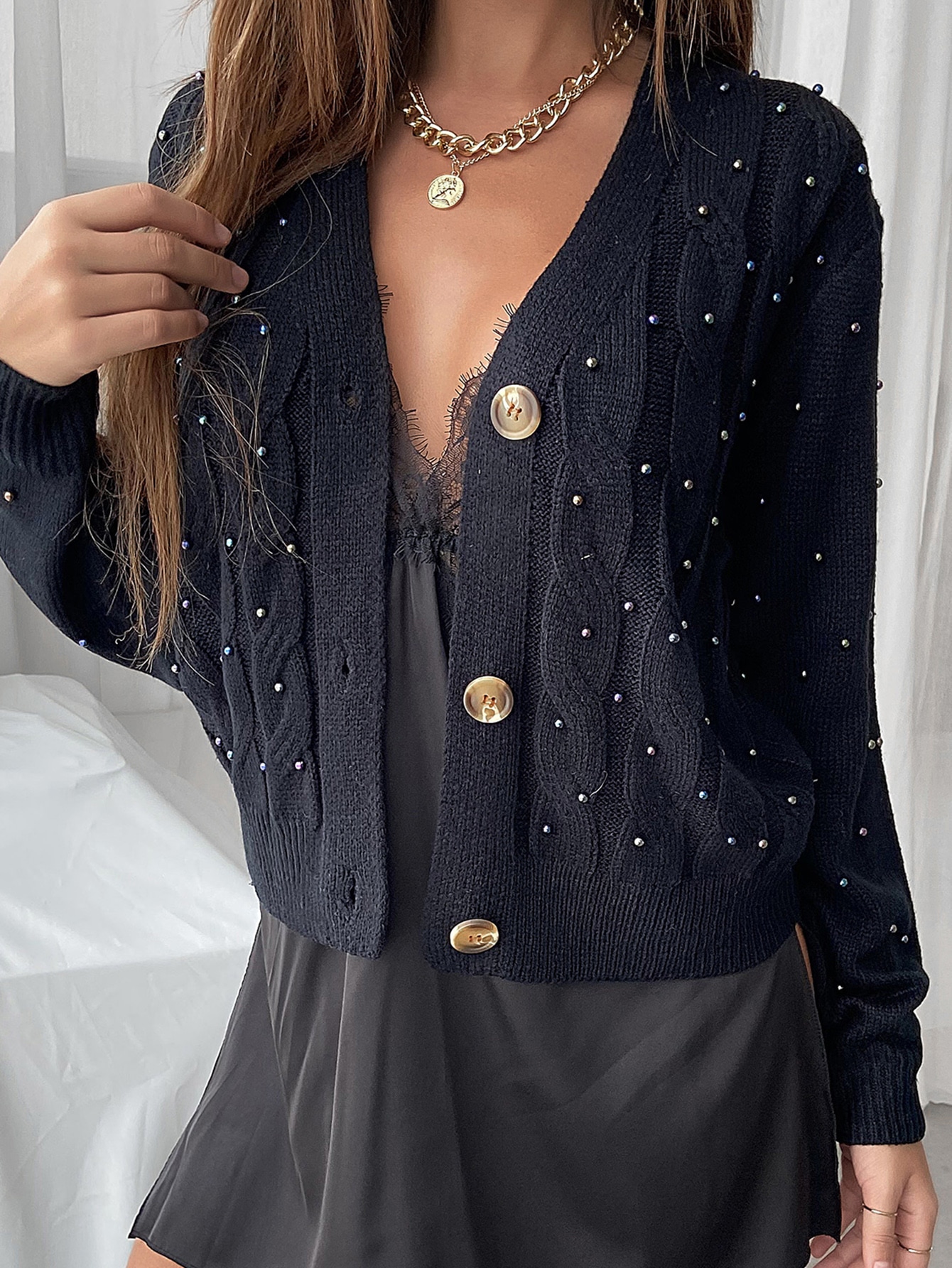 Coprispalle Donna Bolero Maglia Cappuccio Asimmetrico Lungo Pull Nuovo TR2375 - Foto 4