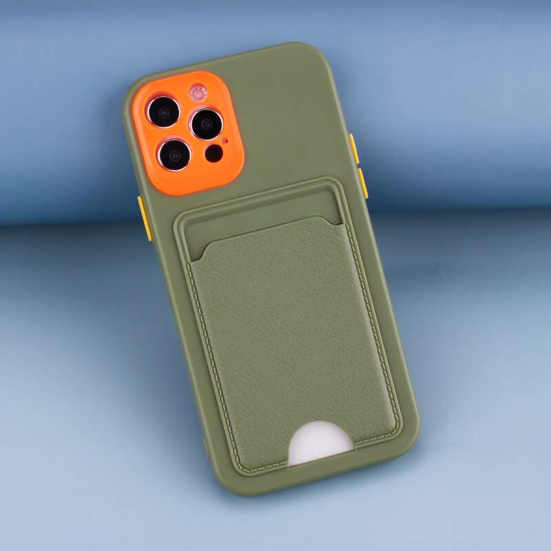 

Plain Phone Case With Card Slot, Army green