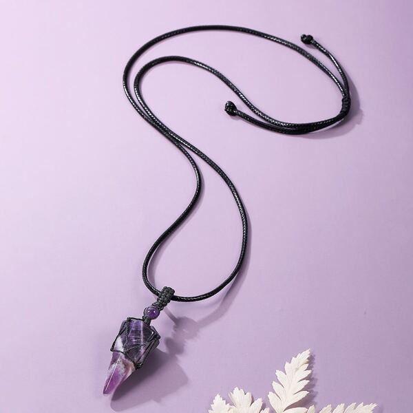 

Crystal Charm Necklace, Purple