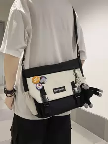 Túi đeo vai đa năng cho học sinh trung học phổ thông Túi đeo vai thường ngày Túi đeo chéo nam có huy hiệu trang trí, Túi xách đi học để du lịch, đại học, ngoài trời, thể thao, đi làm Túi đeo chéo Túi vuông cho ngày lễ Quà tặng mùa hè cho nam Túi đại học Quà tặng Ngày của cha cho bố Túi đựng sách Túi đi học ký túc xá đa năng đi làm tối giản Halloween Giáng sinh Túi nam Túi học sinh Túi đựng sách Quà tặng Scream cho nam Túi đeo chéo cho kỳ nghỉ lễ Tạ ơn mùa thu - Đen và trắng - Xem 2