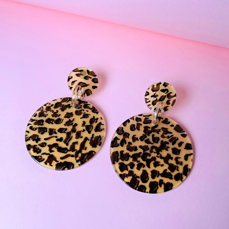 

Leopard Graphic Drop Earrings, Multicolor