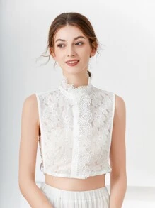Ren trang trí Faux Dickey Collar - trắng - Xem 2