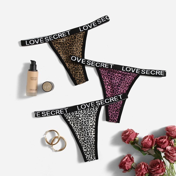 

3pack Leopard Panty Set, Multicolor