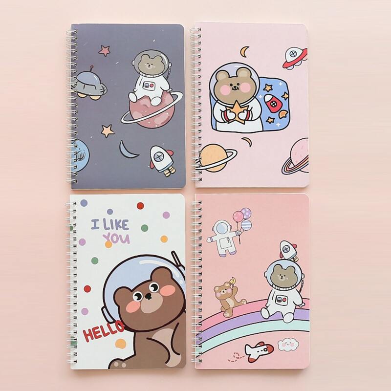 

4pcs Cartoon Graphic Notebook, Multicolor