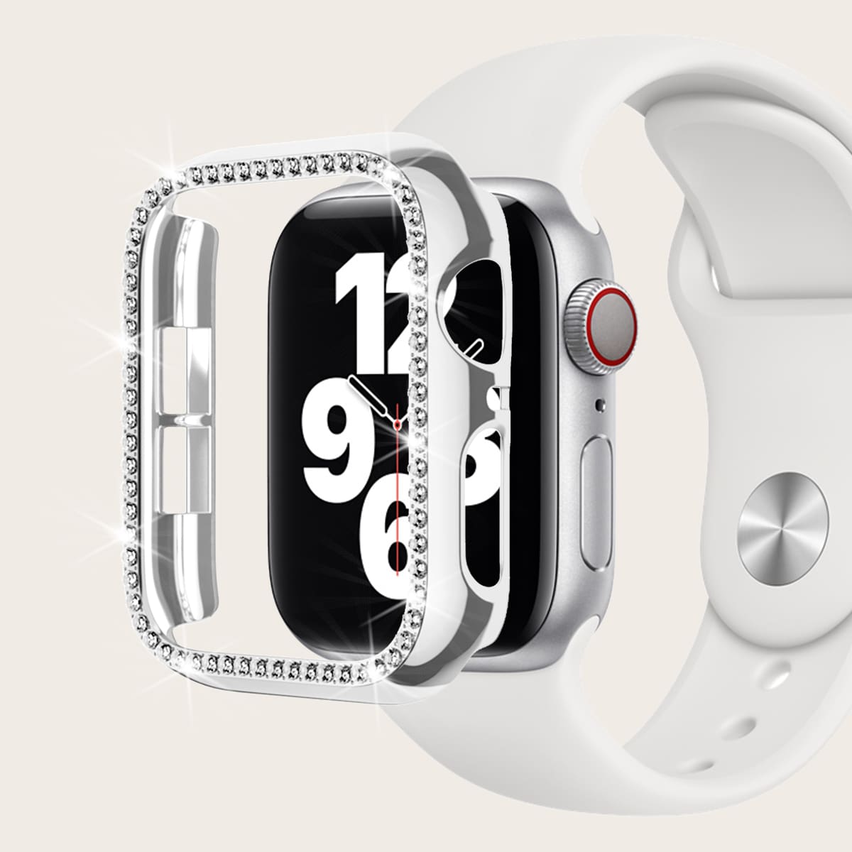 

Rhinestone Decor Case For iWatch, Silver