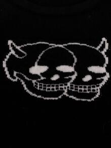 Niñas Jersey con patrón de cráneo - Negro - Ver 3