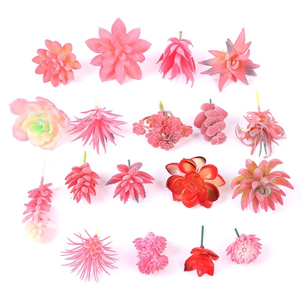 

18pcs Artificial Succulents, Multicolor