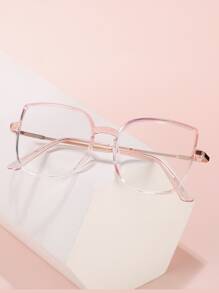 Gafas con marco geométrico - Rosa Pálido - Ver 1