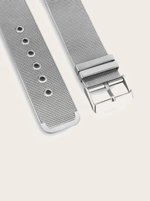 Stainless Steel Watchband & Case Compatible With Apple Watch - Silver - View 3