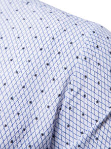 Manfinity Homme Men Argyle Print Button Up Shirt - Blue and White - View 3