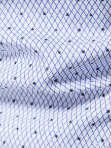 Manfinity Homme Men Argyle Print Button Up Shirt - Blue and White - View 5