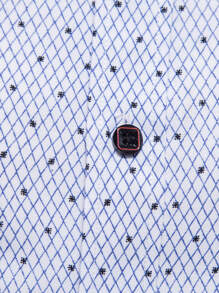 Manfinity Homme Men Argyle Print Button Up Shirt - Blue and White - View 6