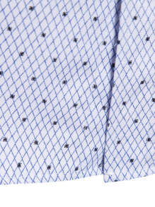 Manfinity Homme Men Argyle Print Button Up Shirt - Blue and White - View 7