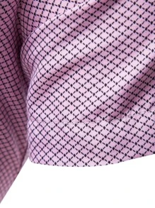 Manfinity Mode Camisa De Botones De Tartán Para Hombre - Rosa - Ver 4