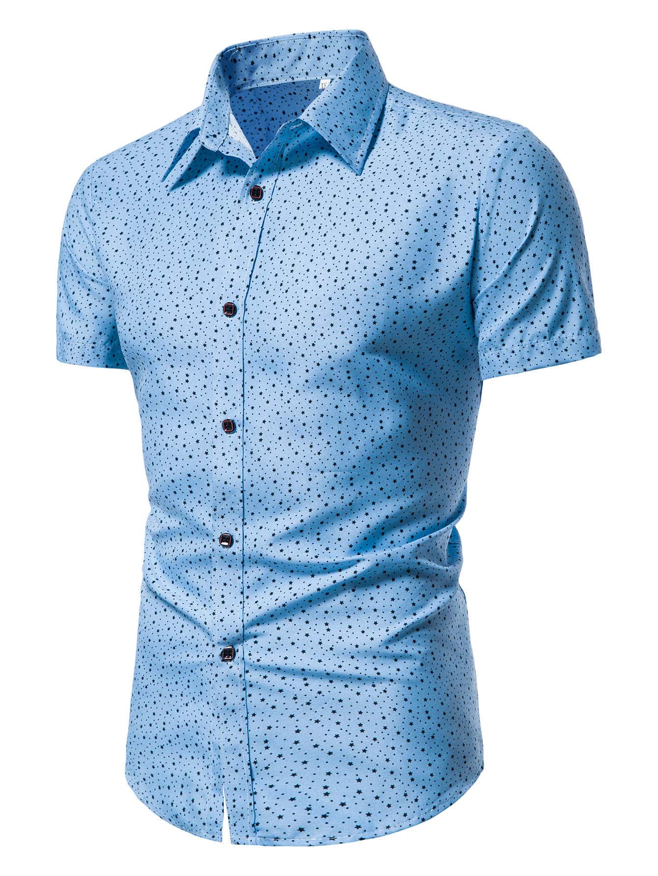 Manfinity Homme Men Galaxy Print Button Up Shirt - Blue - View 1