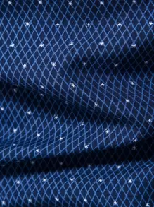 Manfinity Mode Men Argyle Print Button Up Shirt - Navy Blue - View 4