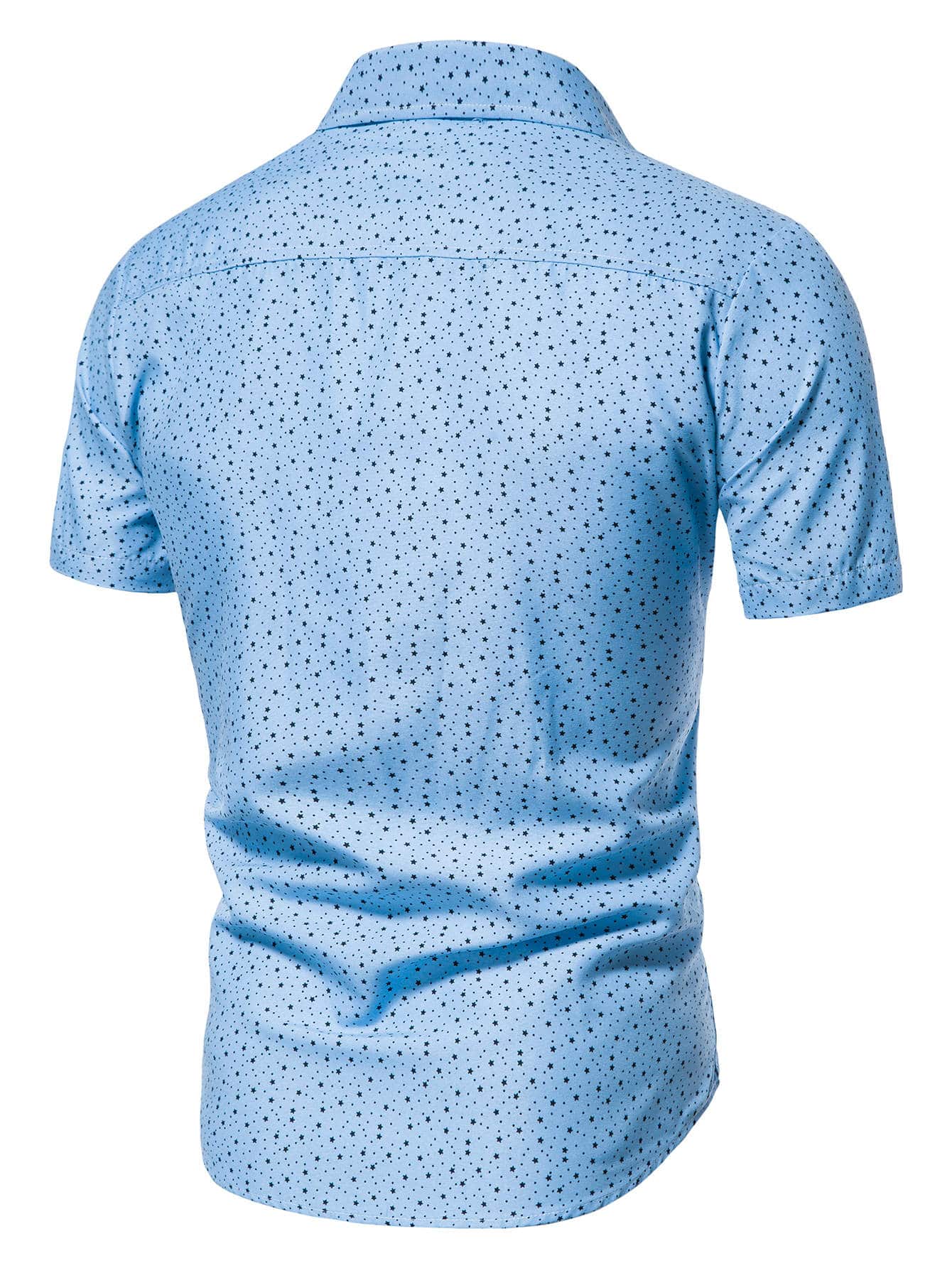 Manfinity Homme Camisa De Botones Para Hombre Con Estampado De Galaxia - Azul - Añade 2