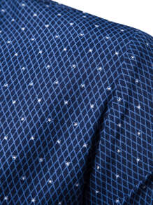 Manfinity Mode Men Argyle Print Button Up Shirt - Navy Blue - View 5