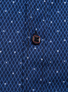Manfinity Mode Men Argyle Print Button Up Shirt - Navy Blue - View 6