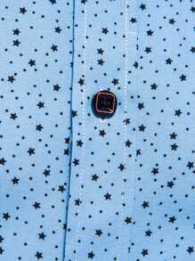 Manfinity Homme Men Galaxy Print Button Up Shirt - Blue - View 3