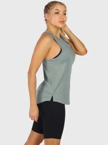 3 Unids/set Ropa Deportiva Sin Mangas Con Cuello Redondo Y Diseño De Espalda Cruzada - Multicolor - Ver 6