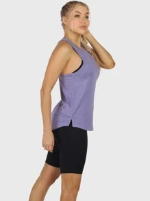 3 Unids/set Ropa Deportiva Sin Mangas Con Cuello Redondo Y Diseño De Espalda Cruzada - Multicolor - Ver 7