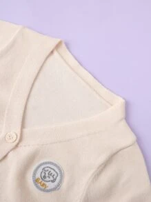 Bebé Cárdigan con parche de dibujos animados - Beis - Ver 3