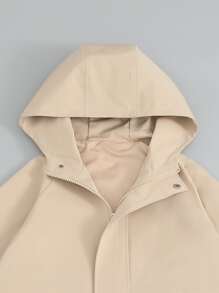 男孩插肩袖雙口袋連帽外套