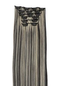 6 Cái/Bộ 16 Kẹp Tóc Nối Dài Màu Đen Tóc Thẳng Tự Nhiên Tóc Giả Thay Đổi Dần Dần Chịu Nhiệt Sợi Tóc Giả Kiểu Tóc Nữ - Nhiều màu - Xem 5