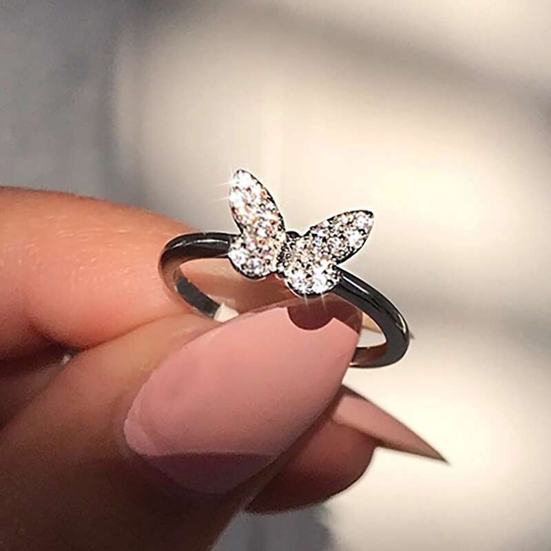 

Butterfly Decor Ring, Silver