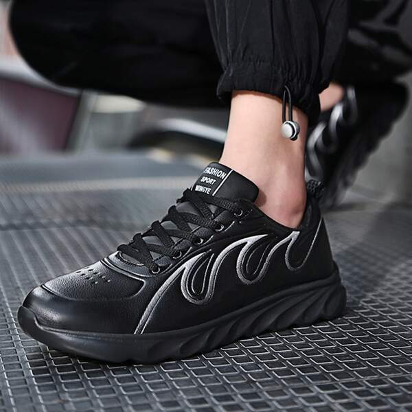 

Men Minimalist Graphic Running Shoes, Black
