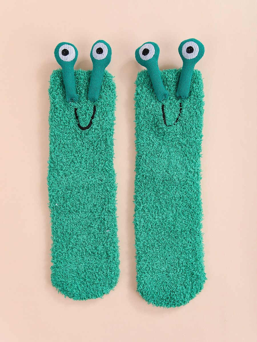 卡通設計中筒襪 - 綠色 - 查看 1