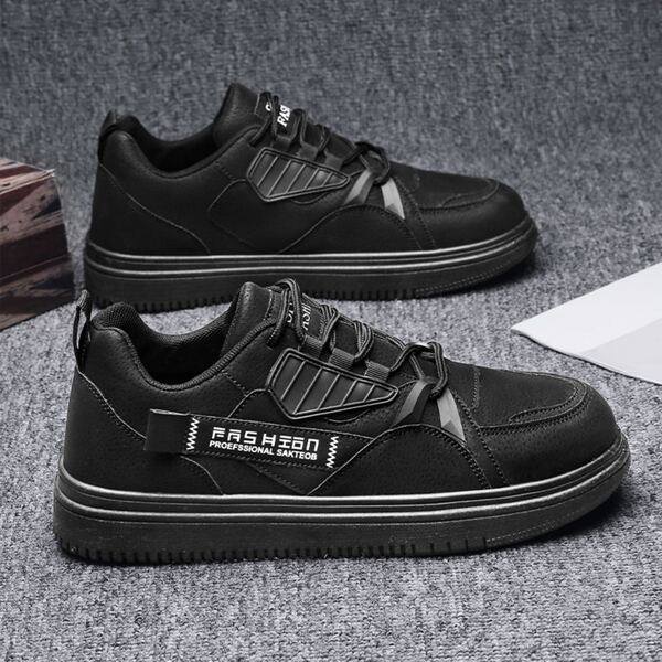 

Men Letter Graphic Skate Shoes, Black