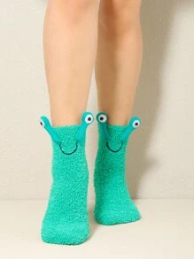 卡通設計中筒襪 - 綠色 - 查看 2